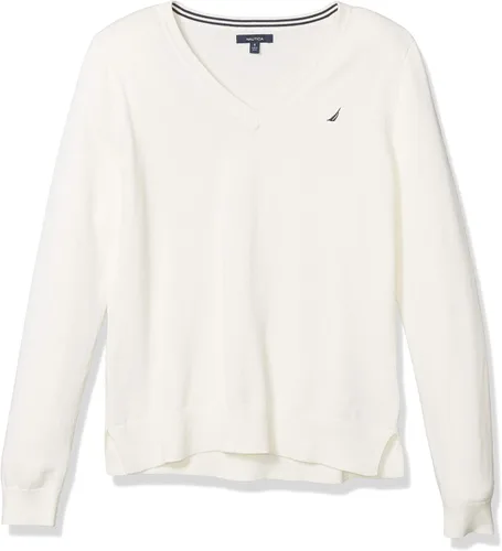 Vista 5 de Nautica Efortless J-Class - Suéter de manga larga con cuello en V para mujer 100 algodón