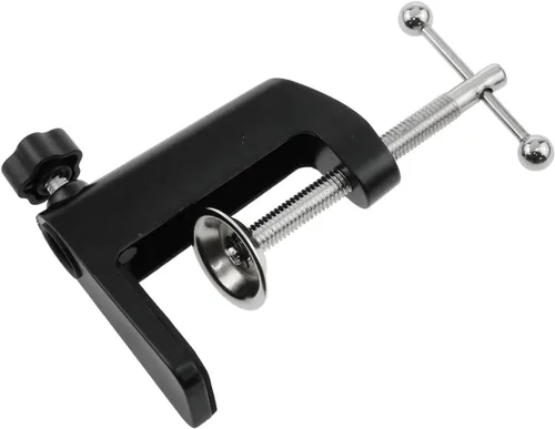 Vista 3 de AYLIFU Soporte voladizo de montaje de luz de escritorio de aleación de aluminio negro con tornillos ajustables para brazo de micrófono y lámpara