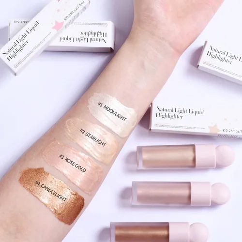 Vista 5 de Resaltador líquido de maquillaje - Resaltadores faciales y luminizadores, resaltadores de maquillaje para un brillo natural de larga duración