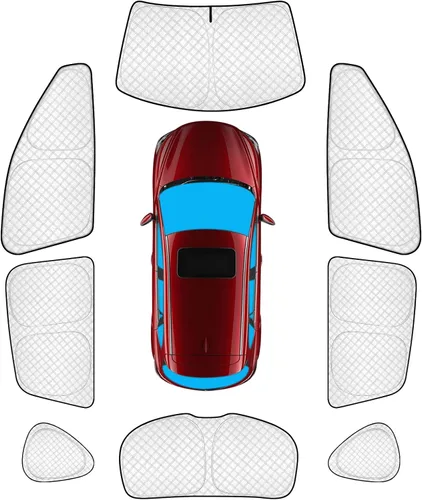 Vista 56 de KMF 6 piezas de parasoles gruesos para Mazda 3 Hatchback (No Sedán) 2014-2018 Accesorios, parasoles completos para parabrisas y ventanas de coche