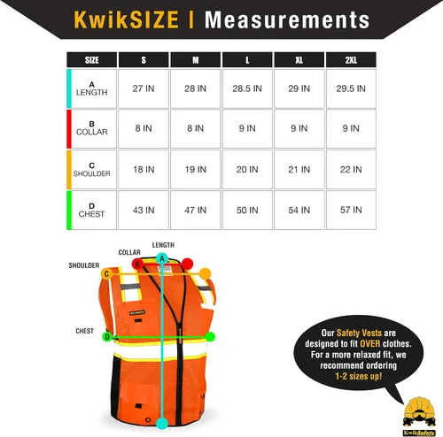 Vista 6 de KwikSafety BIG KAHUNA - Chaleco de seguridad [naranja, XL] + conjunto de casco de tortuga blanco