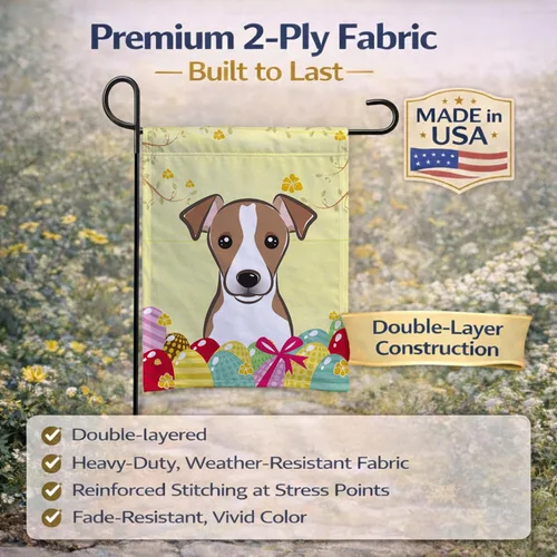 Vista 368 de Caroline's Treasures BB1923GF Bandera decorativa para jardín con diseño de Border Collie, para caza de huevos de Pascua, para jardín, jardín, patio