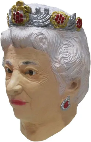 Vista 5 de HENGYUTOYMASK Máscara realista de látex para disfraz de la reina Isabel de Inglaterra