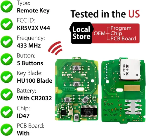 Vista 4 de Repuesto para Honda Pilot CR-V EX-L Elite Touring 2017 2018 2019 2020 Control remoto KR5V2X V44 5 botones 433MHz