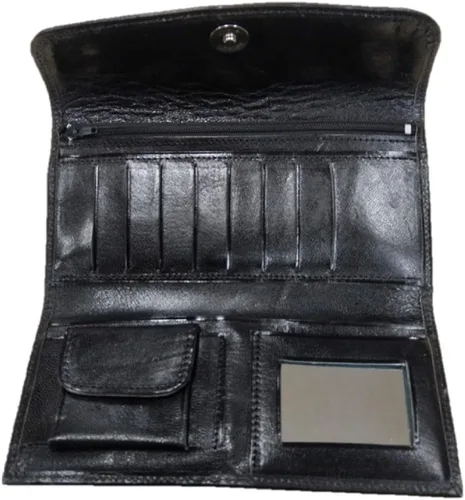 Vista 4 de Sharpshooter Cartera triple de cuero con rosas florecientes occidentales para mujer, Negro -, Billetera triple