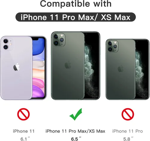 Vista 3 de JETech Protector de pantalla de cobertura completa para iPhone 11 Pro Max/iPhone XS Max de 6.5 pulgadas, borde negro, película de vidrio templado
