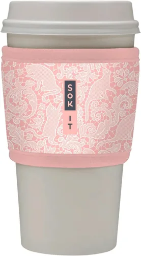 Vista 105 de Sok It HotSok Coffee & Tea - Funda de neopreno con aislamiento reutilizable (floral abstracto)