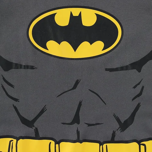 Vista 4 de WARNER BROS Batman - Camiseta de manga corta para niños pequeños y grandes Gris oscuro