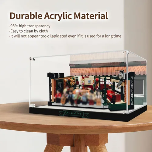 Vista 5 de Vitrina acrílica para Lego Ideas 21319 Central Perk, caja decorativa personalizada para el modelo de bloque de amigos, placa de acrílico