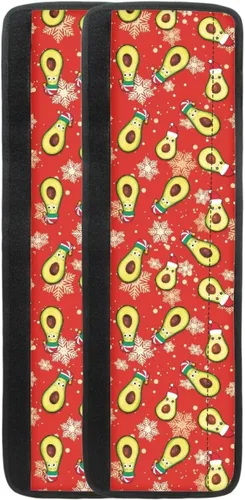 Vista 2 de Juego de 2 fundas para manija de puerta de refrigerador con estampado de copos de nieve de aguacate, protector de manija de puerta de cocina lavable