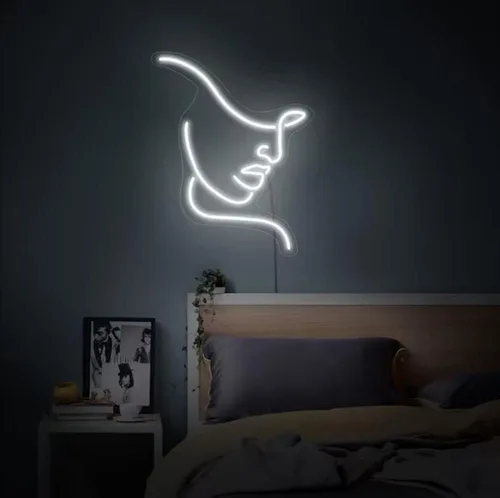 Vista 10 de Letrero de neón estético de neón de 19 pulgadas, decoración de pared con luz LED para el hogar, dormitorio, sala de estar, tienda, regalos