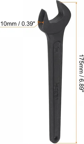 Vista 2 de uxcell Llave de extremo abierto de 0.748 in, herramienta de mano de llave de cabeza única de acero al carbono