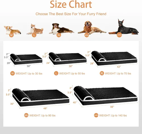 Vista 7 de Almohada ortopédica para perros medianos, sofá cama para mascotas