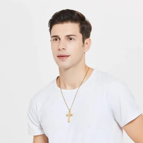 Vista 5 de Collar de letras doradas con cadena de acero A-Z regalo de cumpleaños para hombres mujeres niños niñas collares con colgante Metal