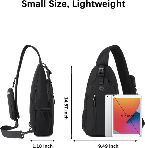Vista 4 de BOSTANTEN Bolso bandolera, mochila cruzada para el hombro, bolsa de pecho para hombres y mujeres, viajes, senderismo, mochila casual