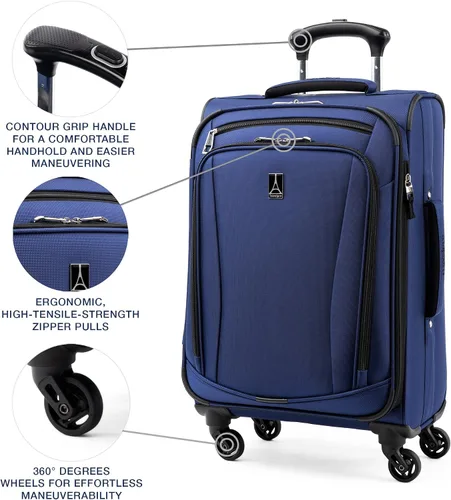 Vista 4 de Travelpro Juego de pista suave, Azul, Conjunto Runway Softside