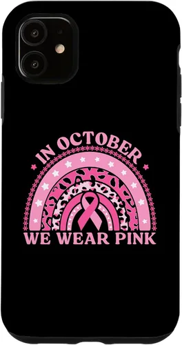 Vista 5 de iPhone 14 En octubre usamos funda para cáncer de mama de leopardo rosa arcoíris 2023