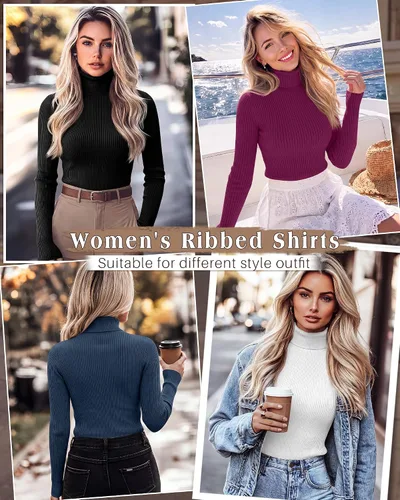 Vista 2 de Neer Paquete de 4 camisas de cuello alto para mujer