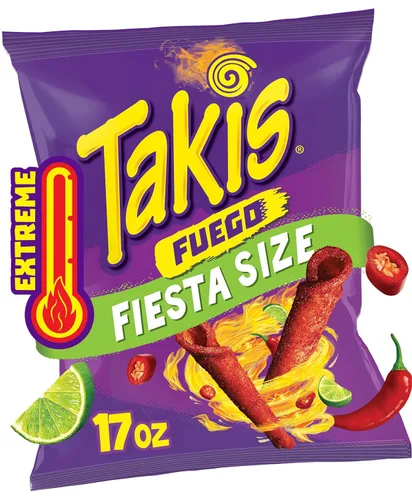 Vista 15 de Takis Intense Nacho - Bolsa tamaño Fiesta de 17 onzas, con sabor a queso, no picante, chips de tortilla enrollados