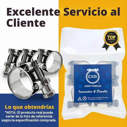 Vista 7 de TT Abrazaderas de manguera resistentes, abrazadera de acero inoxidable 304 con perno en T, rango ajustable de 0.67 a 0.748 in, tuercas en T sólidas