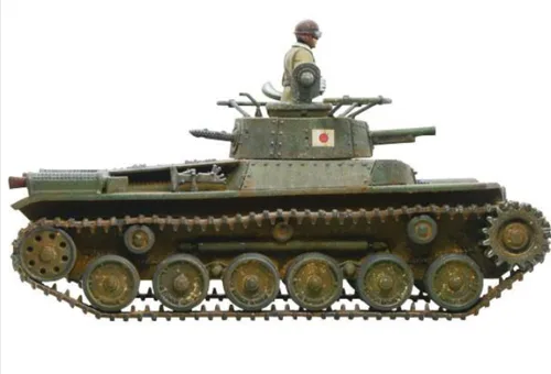 Vista 3 de Bolt Action Tipo 97 Chi-Ha Tanque Medio Japonés 1:56 WWII Guerra Mundial Kit de Modelo de Plástico