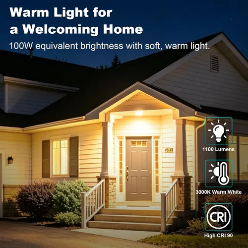 Vista 7 de DiCUNO - Bombillas con sensor de movimiento por radar, 12 W (equivalente a 100 W), sensor de movimiento con encendido y apagado automático, luz