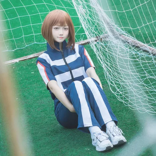 Vista 9 de Disfraz de anime Mha Bnha Cosplay uniforme con 3 llaveros para Halloween