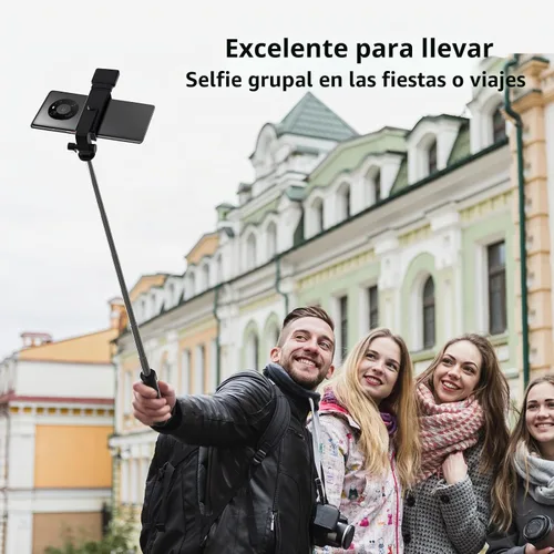 Vista 5 de Selfie Stick, trípode retráctil de 40 pulgadas para teléfono con control remoto inalámbrico y luz, trípode portátil para selfie stick