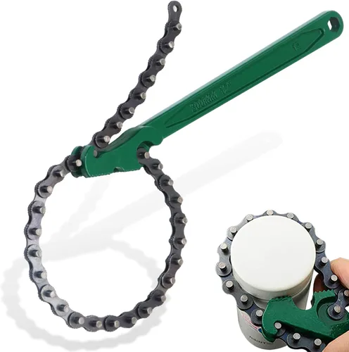 Vista 9 de Llave de cadena de trinquete resistente de 9 pulgadas, herramienta reversible de filtro de aceite, herramientas de accesorios de tubería, ajuste