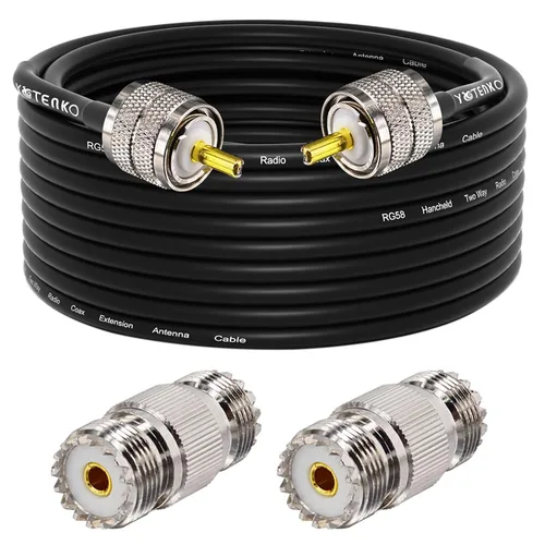 Vista 19 de Cable de puente PL259 de 1 pie - Cable coaxial RG58 de 15 pulgadas corto 50 ohmios coaxial para medidor SWR radio de radioaficionado radio CB