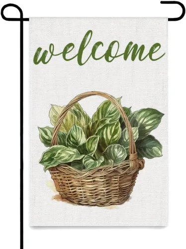 Vista 17 de Cesta de 12 x 18 pulgadas, bandera de jardín de manzana, primavera, verano, floral, de doble cara para exteriores, vertical, vacaciones, temporada