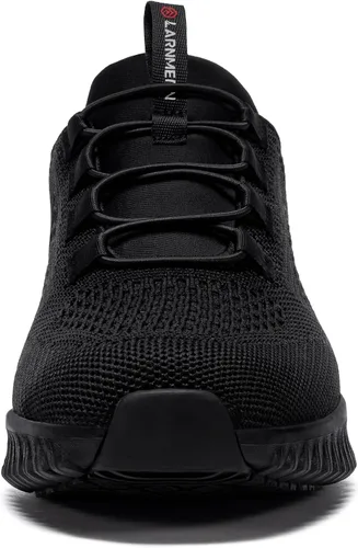 Vista 2 de LARNMERN Zapatos antideslizantes impermeables para hombre, zapatos deportivos de servicio de alimentos, para cocina, restaurante, chef, zapatos