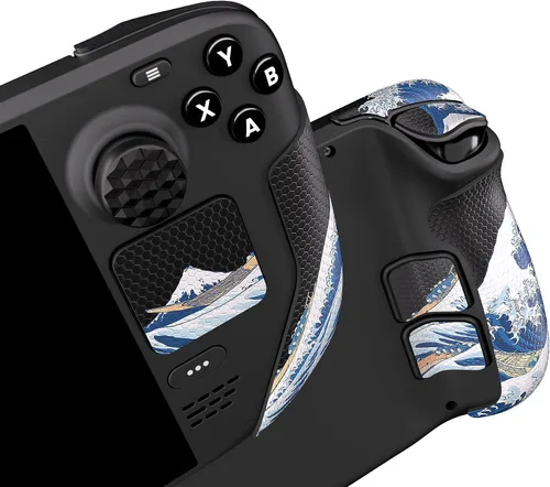 Vista 13 de PlayVital Professional Textured Soft Rubber Pads Handle Grips for Steam Deck LCD & OLED, Trackpads Skin Grip Enhancement Back Button Protective