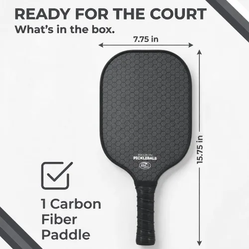 Vista 5 de Paletas de pickleball de fibra de carbono prémium de Brooklyn Pickleball Co Negro (Black Honeycomb)