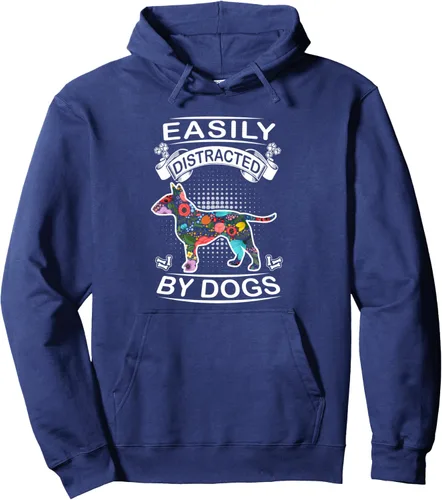 Vista 11 de Easily Distracted By Dogs Bull Terrier Dog Lovers Puppy Pullover Hoodie