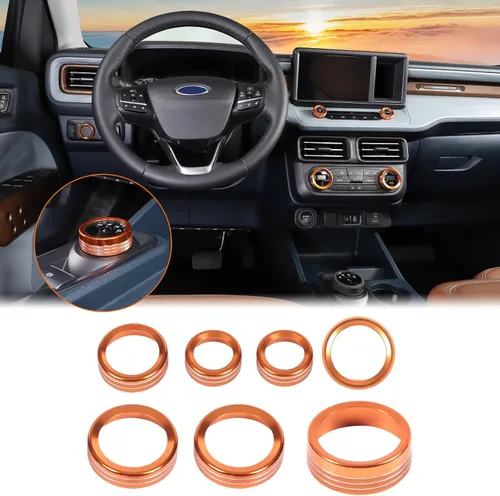Vista 15 de Cubierta de anillo de botón de palanca de cambios de automóvil compatible con Ford Maverick 2022-2024, cubierta de anillo para palanca de cambios