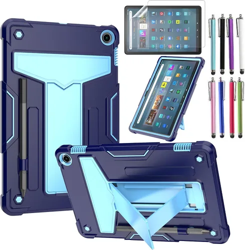 Vista 9 de Funda para Amazon Fire Max 11 (13ª generación, 2023) - Funda protectora híbrida resistente con función atril + 1 protector de pantalla y 1 lápiz