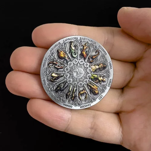 Vista 2 de Doce Constelaciones Moneda de Desafío Colorida Monedas de la Suerte