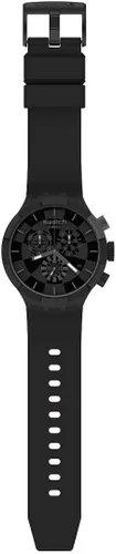 Vista 2 de Swatch Correa de silicona de cuarzo, negro, reloj casual 20 (Modelo SB02B400), Negro, Moderno
