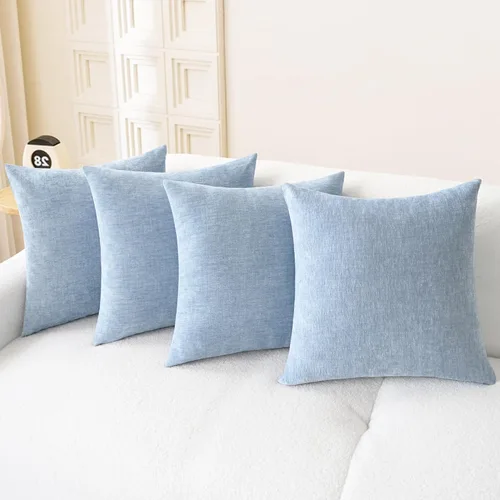 Vista 86 de CaliTime - Paquete de 2 fundas de almohada acogedoras para sofá, decoración del hogar, felpilla suave teñida sólida, 16 x 16 pulgadas, marrón Marrón