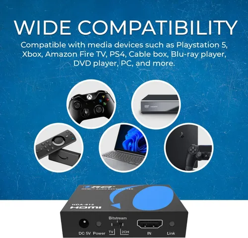 Vista 7 de OREI 4K 60Hz 18G Convertidor Extractos de Audio HDMI 2.0 - SPDIF + Salida de 3.5mm - HDCP 2.2 - Dolby Digital/DTS Passthrough CEC, HDR, Dolby