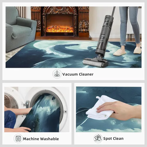 Vista 7 de Girl Horse Rugs for Bedroom, Horse Area Rug, Animal Rugs for Living Room, Indoor Non-Slip Rug, Machine Washable Carpet for Front Entrance Floor