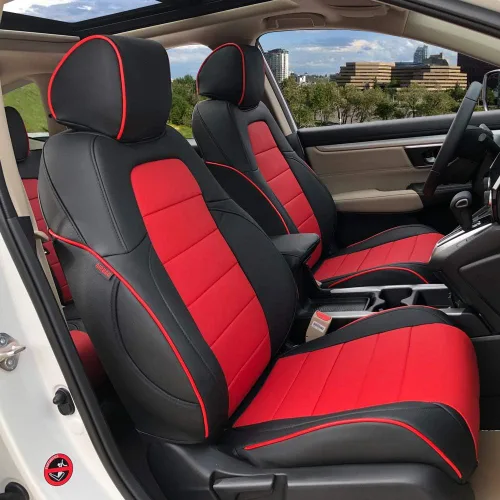 Vista 16 de EKR Juego completo de fundas de asiento de coche para Honda CRV 2017-2022 Negro