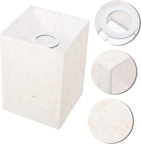 Vista 7 de Pantalla de lino para lámpara colgante de tambor, lámpara blanca, mesita de noche, decoración de tela, pantalla de araña, pantalla para lámparas