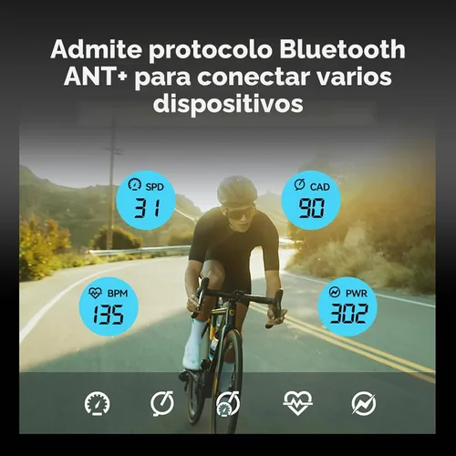 Vista 6 de GEOID CC500 Bike Computer GPS, velocímetro inalámbrico para bicicleta, ANT+ Bluetooth 2.5 pulgadas Bicicleta, IPX6 impermeable ciclismo computadora