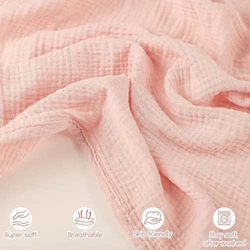Vista 2 de Funda de asiento de automóvil de muselina de verano, transpirable, para bebés y niñas, fundas multiusos para lactancia materna, color rosa