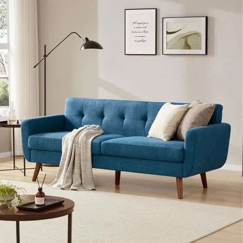 Vista 20 de Tbfit Sofá en Forma de L, Sofás Seccionales Modernos de Mediados de Siglo de 80" de Ancho, Sofás de 3 Plazas con Chaise Lounge Amplio, Sofá Beige