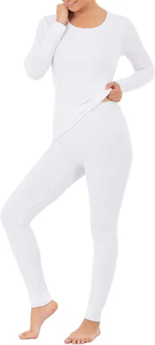 Vista 4 de Fruit of the Loom Set térmico premium de micro gofres para mujer, Gris