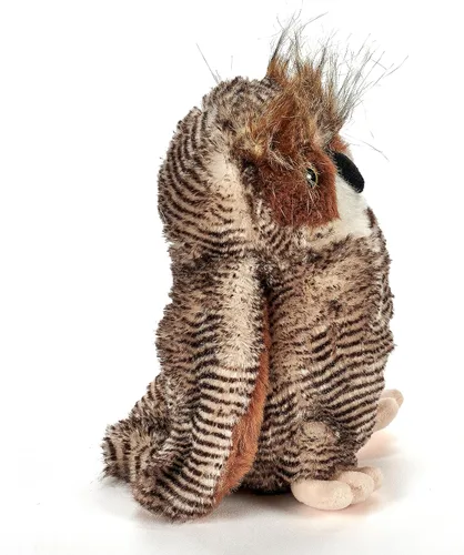 Vista 3 de The Petting Zoo Gran búho cornudo, peluche de animales salvajes, regalos para niños, animales salvajes de la vida silvestre, búho cornudo, 9 pulgadas