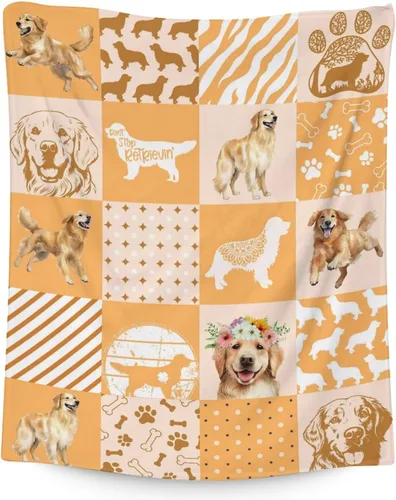 Vista 17 de Golden Retriever - Manta para niñas, tamaño de regazo de 30 x 40 pulgadas, manta de felpa suave y mullida, manta colorida y linda para sala de estar
